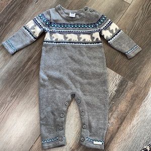 NWOT Janie and Jack Gray Knit Romper 3-6m